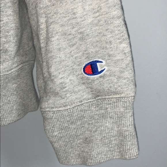 Double hooded grey Champion hoodie - Picture 3 of 5